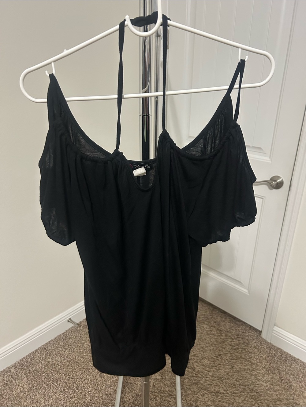 Black Top with Thin Straps and sleeves